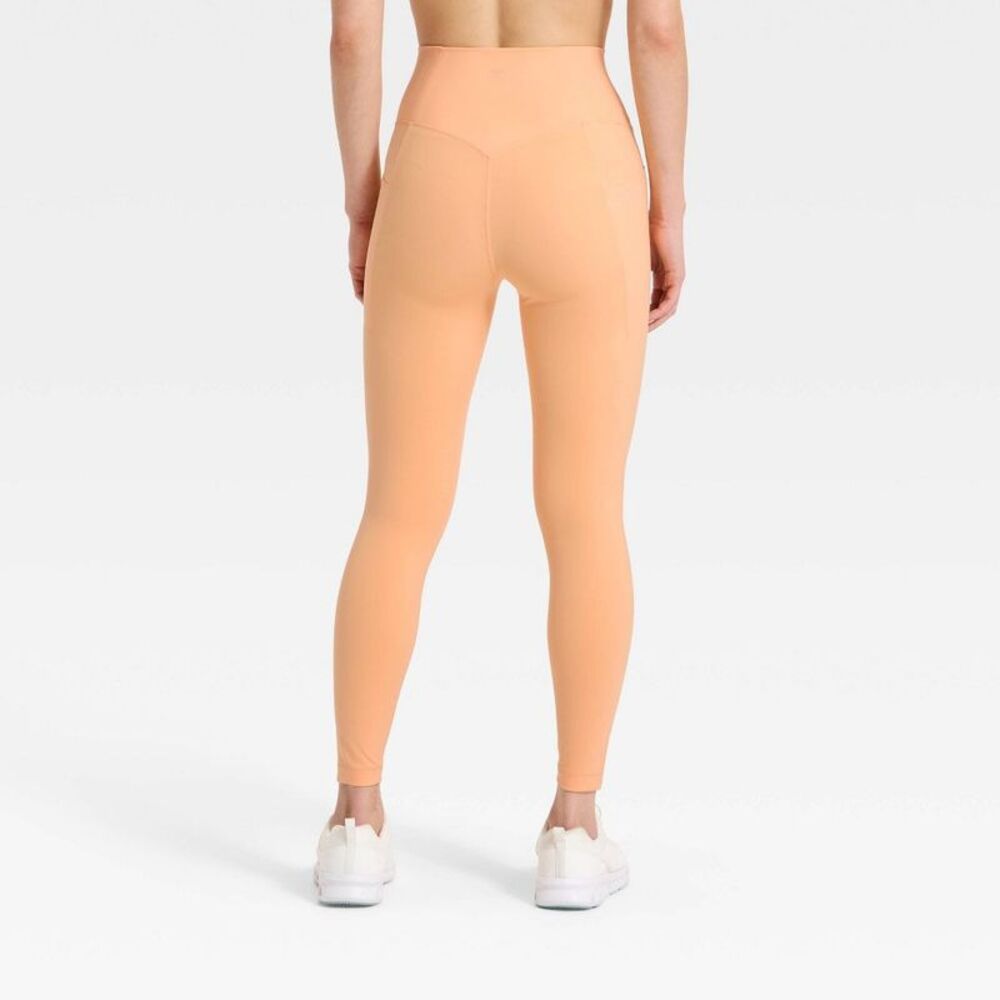 Women's Super Flex High-Rise 7/8 Pocketed Leggings -  AER55 Melon Orange L - Picture 2 of 5